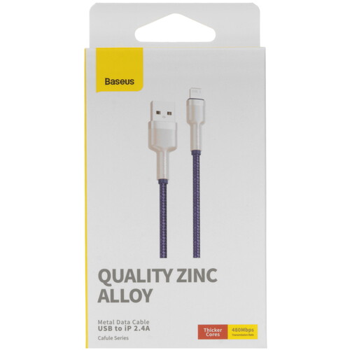 Купить Кабель круглый Baseus Lightning 8-pin - USB 2.0 Type-A фиолетовый 2 м  5627575. Характеристики, отзывы и цены в Донецке