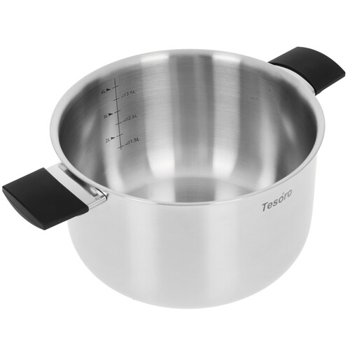 Купить Кастрюля Tesoro Siena КС448 4.8 л 22 см серебристый  5462743. Характеристики, отзывы и цены в Донецке