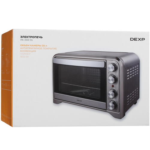 Купить Мини-печь DEXP VN-3000 SS серебристый  5417197. Характеристики, отзывы и цены в Донецке