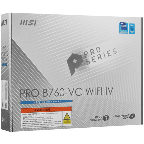 Купить Материнская плата MSI PRO B760-VC WIFI IV  5450325. Характеристики, отзывы и цены в Донецке