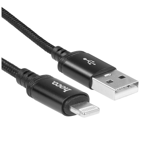 Купить Кабель круглый Hoco Lightning 8-pin - USB 2.0 Type-A черный 2 м  9244474. Характеристики, отзывы и цены в Донецке