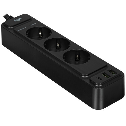 Купить Сетевой фильтр AGNI TP-FS3U3E-PD черный  9289359. Характеристики, отзывы и цены в Донецке