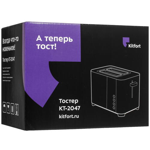 Купить Тостер Kitfort KT-2047 серебристый  5329135. Характеристики, отзывы и цены в Донецке