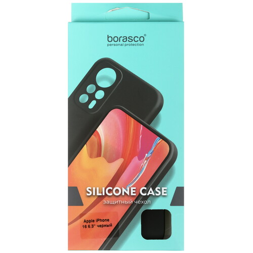 Купить Накладка  BoraSCO Silicone Case для Apple iPhone 16 черный  5473655. Характеристики, отзывы и цены в Донецке