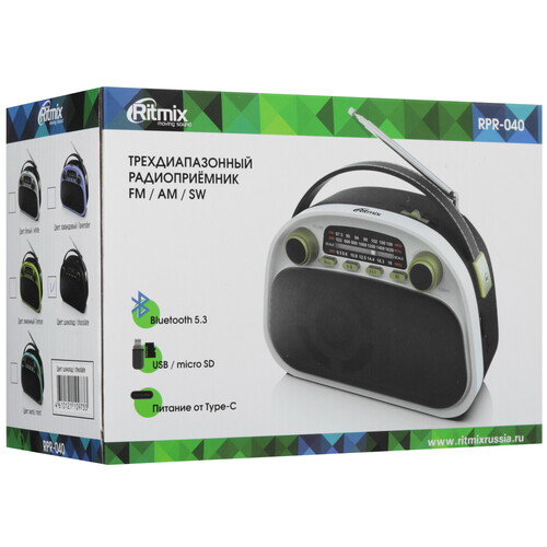 Купить Радиоприемник Ritmix RPR-040 бирюзовый  9201110. Характеристики, отзывы и цены в Донецке