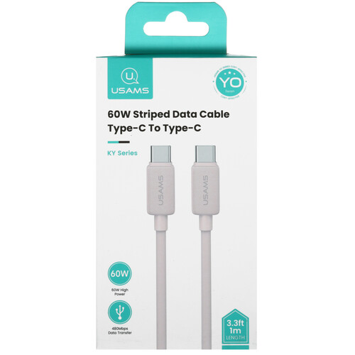 Купить Кабель круглый USAMS USB Type-C - USB Type-C розовый 1 м  5480417. Характеристики, отзывы и цены в Донецке