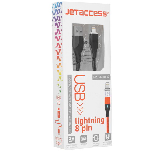Купить Кабель круглый JETACCESS Lightning 8-pin - USB 2.0 Type-A черный 2 м  5617837. Характеристики, отзывы и цены в Донецке
