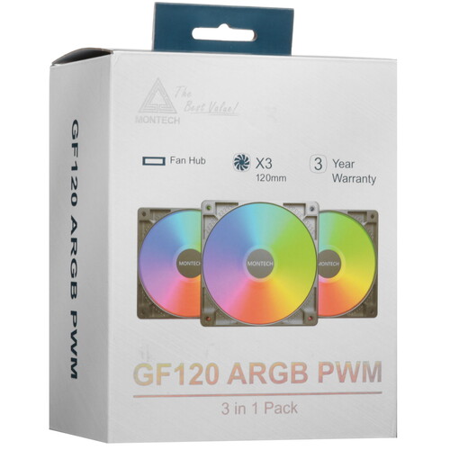 Купить Комплект вентиляторов Montech GF120 ARGB PWM  5620725. Характеристики, отзывы и цены в Донецке