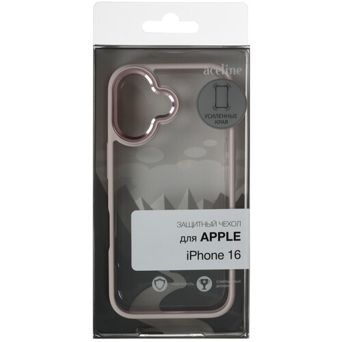 Купить Накладка  Aceline Silicone Side для Apple iPhone 16 розовый  9258613. Характеристики, отзывы и цены в Донецке