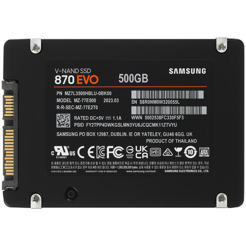 Купить 500 ГБ 2.5" SATA накопитель Samsung 870 EVO [MZ-77E500B/KR]  5412720. Характеристики, отзывы и цены в Донецке