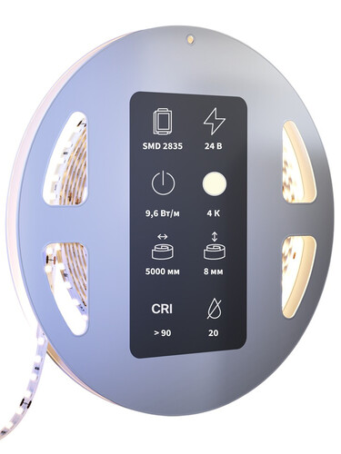 Купить Светодиодная лента Maytoni 24В 2835 9.6Вт/м 4000К 5м IP 20  9185028. Характеристики, отзывы и цены в Донецке