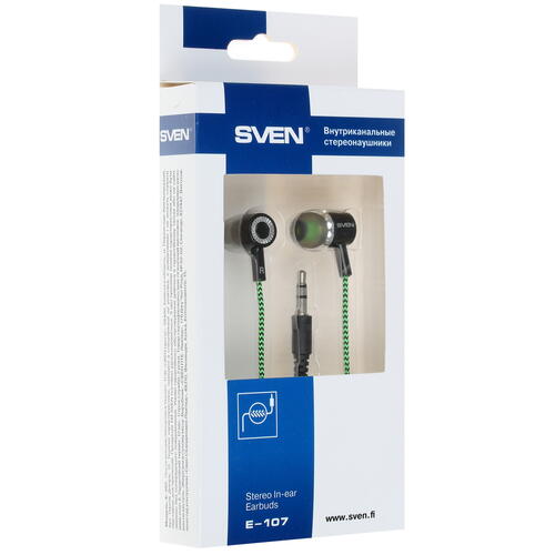 Купить Проводные наушники SVEN E-107 зеленый  1216392. Характеристики, отзывы и цены в Донецке