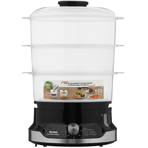 Купить Пароварка Tefal Ultra Compact VC204810 черный  5334989. Характеристики, отзывы и цены в Донецке