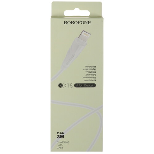 Купить Кабель круглый Borofone Lightning 8-pin - USB 2.0 Type-A белый 3 м  5475050. Характеристики, отзывы и цены в Донецке
