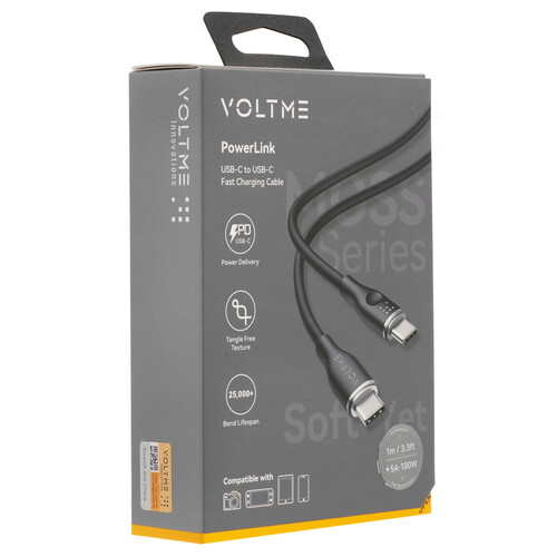 Купить Кабель круглый VOLTME USB Type-C - USB Type-C черный 1 м  9210949. Характеристики, отзывы и цены в Донецке