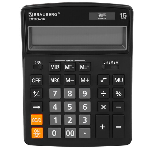 Купить Калькулятор бухгалтерский Brauberg EXTRA-16-BK  5044576. Характеристики, отзывы и цены в Донецке