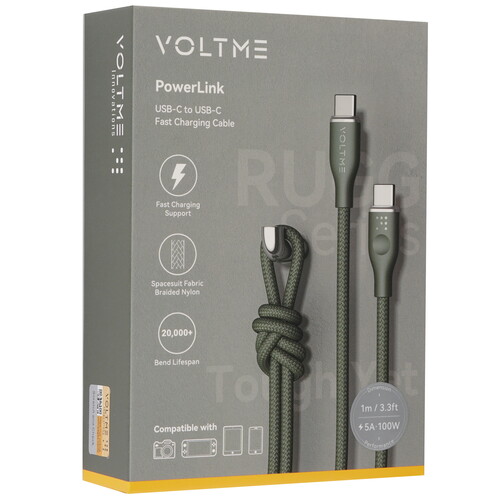 Купить Кабель круглый VOLTME USB Type-C - USB Type-C зеленый 1 м  9210899. Характеристики, отзывы и цены в Донецке