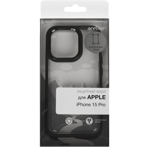 Купить Накладка  Aceline Silicone Side для Apple iPhone 15 Pro черный  9258691. Характеристики, отзывы и цены в Донецке
