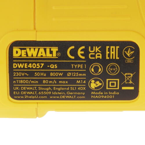Купить Углошлифовальная машина (УШМ) DeWalt DWE4057  9014032. Характеристики, отзывы и цены в Донецке