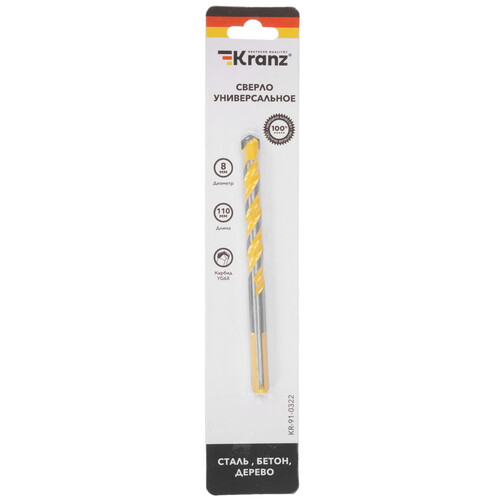 Купить Сверло спиральное Kranz KR-91-0322  9117323. Характеристики, отзывы и цены в Донецке
