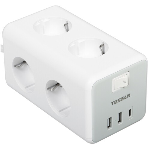 Купить Сетевой фильтр Tessan TS-306-C серый  9133315. Характеристики, отзывы и цены в Донецке