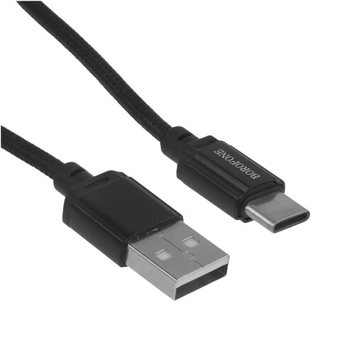 Купить Кабель круглый Borofone USB Type-C - USB 2.0 Type-A черный 1 м  9238059. Характеристики, отзывы и цены в Донецке