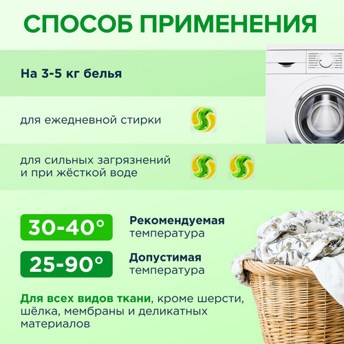 Купить Капсулы для стирки SYNERGETIC 109849  9350094. Характеристики, отзывы и цены в Донецке