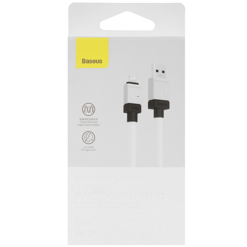 Купить Кабель круглый Baseus Lightning 8-pin - USB 2.0 Type-A белый 2 м  9167162. Характеристики, отзывы и цены в Донецке