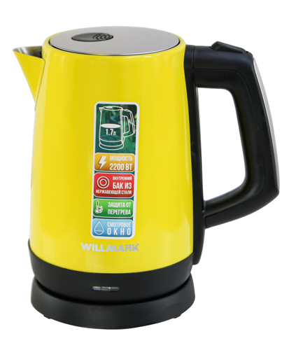 Купить Электрочайник WILLMARK WEK-1758S желтый  9908682. Характеристики, отзывы и цены в Донецке