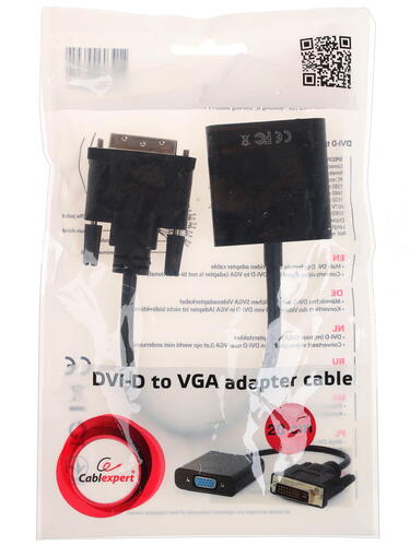 Купить Переходник однонаправленный Cablexpert DVI-D - VGA, 0.2 м  1190193. Характеристики, отзывы и цены в Донецке