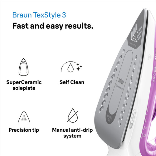 Купить Утюг Braun SI3030PU белый  5485303. Характеристики, отзывы и цены в Донецке