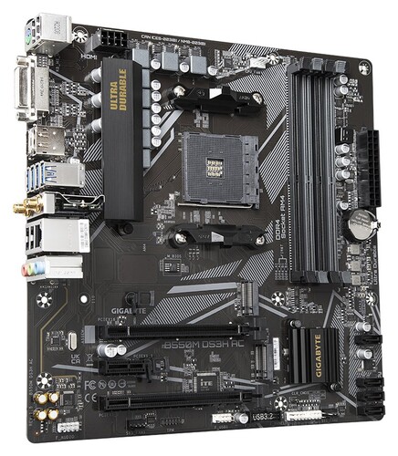 Купить Материнская плата GIGABYTE B550M DS3H AC (rev.1.5/1.6)  5630982. Характеристики, отзывы и цены в Донецке