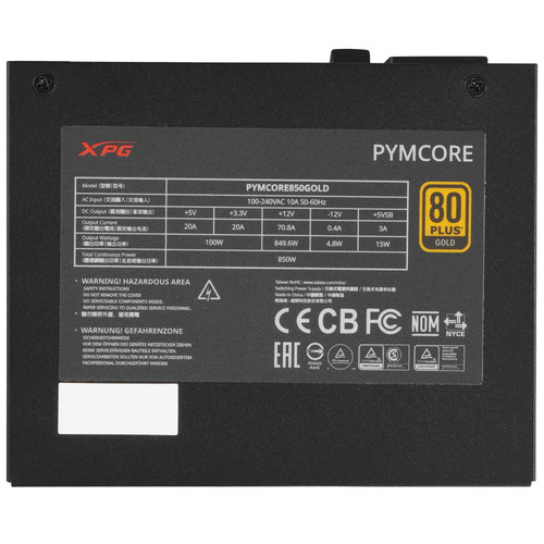 Купить Блок питания ADATA XPG PYMCORE 850W [PYMCORE850G-BKCEU] черный  5636775. Характеристики, отзывы и цены в Донецке