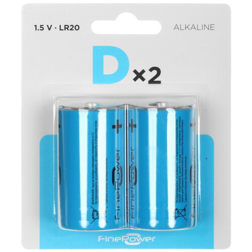 Купить Батарейка FinePower D (LR20/R20/ER34615)  5410515. Характеристики, отзывы и цены в Донецке