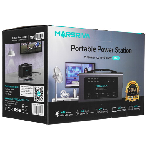 Купить Портативная зарядная станция MARSRIVA MP3 черный  9281635. Характеристики, отзывы и цены в Донецке