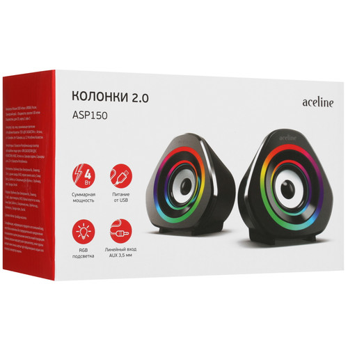 Купить Колонки Aceline ASP150 черный  5416661. Характеристики, отзывы и цены в Донецке