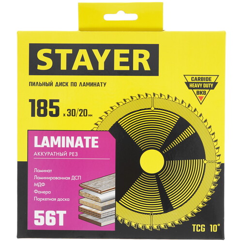 Купить Диск пильный STAYER 3684-185-30-56_z01  9123036. Характеристики, отзывы и цены в Донецке