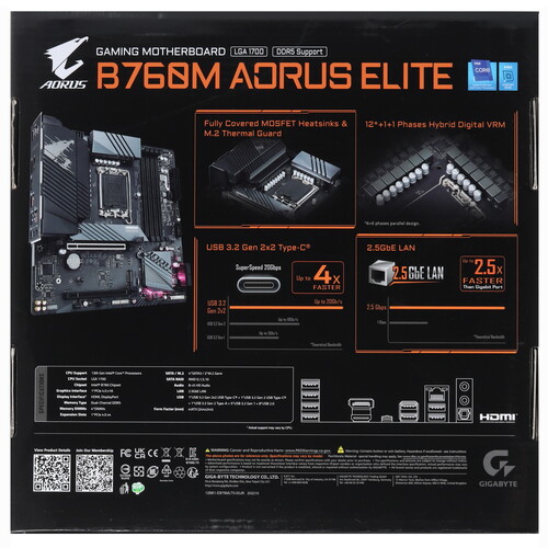 Купить Материнская плата GIGABYTE B760M AORUS ELITE  5087582. Характеристики, отзывы и цены в Донецке