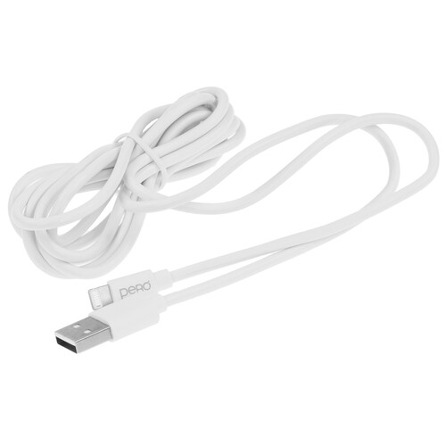 Купить Кабель круглый PERO Lightning 8-pin - USB 2.0 Type-A белый 2 м  5088713. Характеристики, отзывы и цены в Донецке