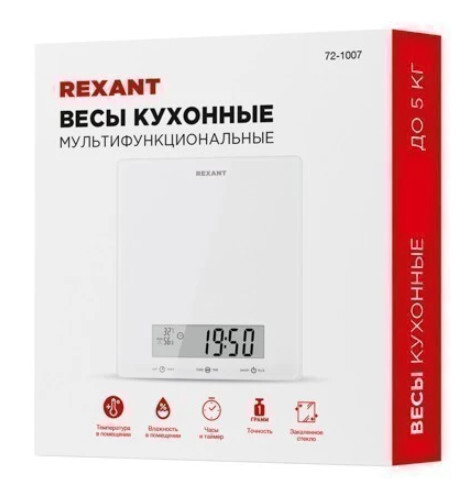 Купить Кухонные весы Rexant 72-1007 белый  9116358. Характеристики, отзывы и цены в Донецке