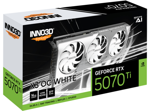 Купить Видеокарта INNO3D GeForce RTX 5070 Ti X3 OC WHITE [N507T3-16D7X-176068W]  5637399. Характеристики, отзывы и цены в Донецке