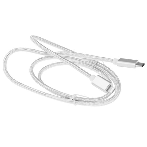 Купить Кабель круглый Cactus Lightning 8-pin MFI - USB Type-C серебристый 1 м  5475639. Характеристики, отзывы и цены в Донецке