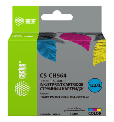 Купить Картридж Cactus CS-CH564 голубой, желтый, пурпурный  0138394. Характеристики, отзывы и цены в Донецке