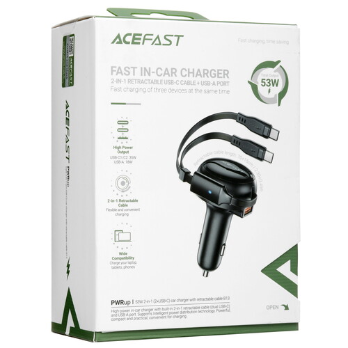 Купить Автомобильное ЗУ ACEFAST B13 черный  5463860. Характеристики, отзывы и цены в Донецке