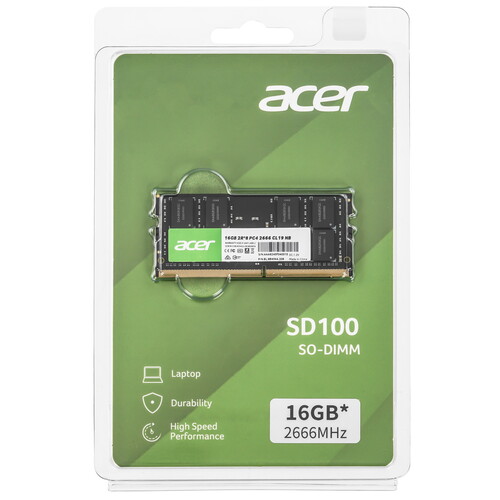 Купить Оперативная память SODIMM Acer SD100 [BL.9BWWA.209] 16 ГБ  5447171. Характеристики, отзывы и цены в Донецке