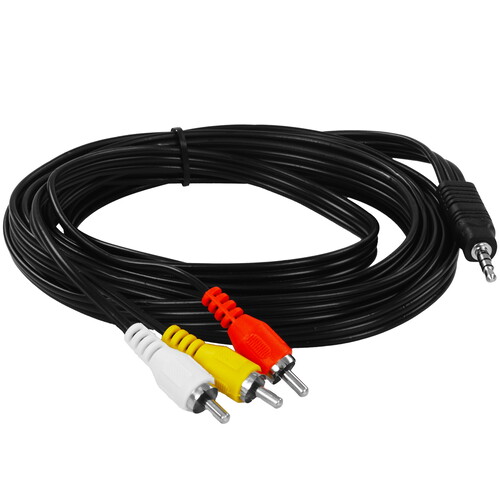 Купить Кабель   Сигнал jack 3.5 мм - 3RCA черный  5480125. Характеристики, отзывы и цены в Донецке