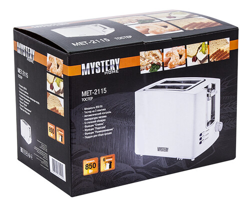 Купить Тостер Mystery MET-2115 белый  5331659. Характеристики, отзывы и цены в Донецке
