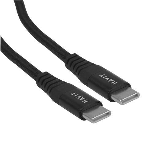 Купить Кабель круглый HAVIT USB Type-C - USB Type-C черный 1.2 м  9228912. Характеристики, отзывы и цены в Донецке