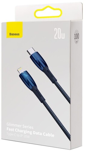 Купить Кабель круглый Baseus Lightning 8-pin - USB Type-C синий 1 м  9167131. Характеристики, отзывы и цены в Донецке