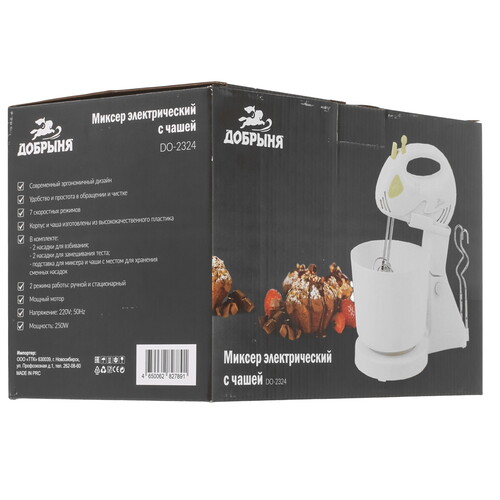 Купить Миксер Добрыня DO-2324 белый  9232421. Характеристики, отзывы и цены в Донецке